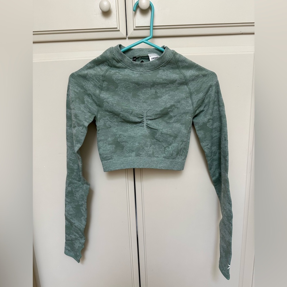 Gymshark Camo Seemless long Sleeve Crop